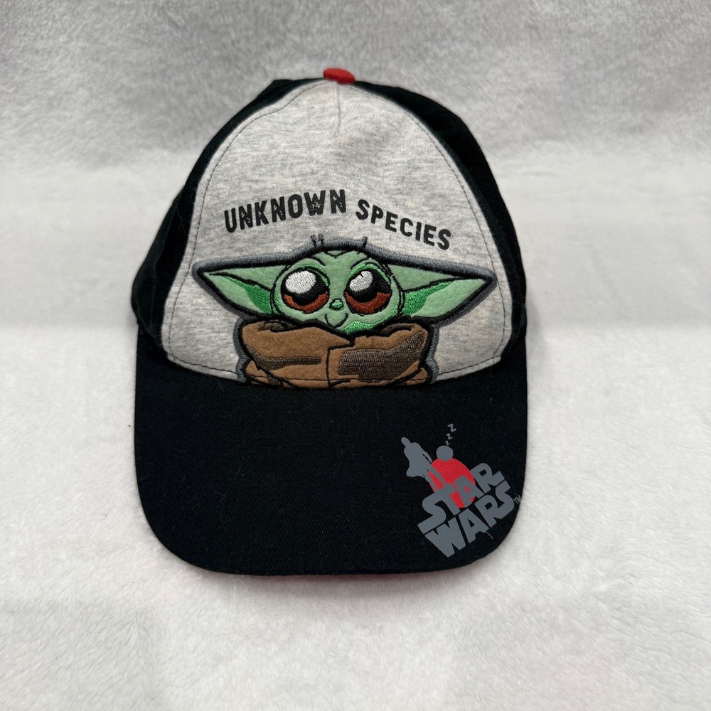 Star Wars Kids Grogu Baby Yoda Unknown Species Snapback Hat Black Size Toddler